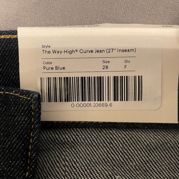 Everlane Women's Way-High® Curve Jean in Pure Blue, Size 28, Cotton - Picture 3 of 4